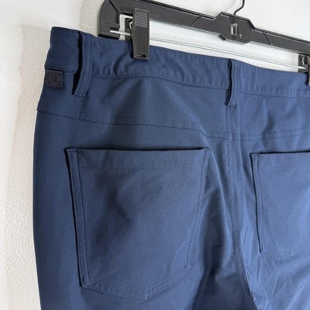 Lululemon ABC Warpstreme Pants Mens 34 Blue Chino Slim Stretch Travel